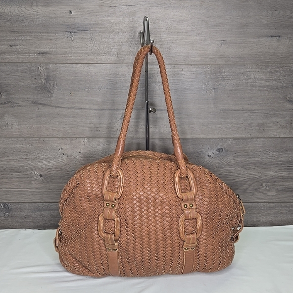 Cole Haan Woven Tan Leather Women's Bag - Picture 1 of 8